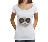 Camiseta Mujer Cuello Ancho Loose Fit tenis de mesa bate ping pong tenis de m laTostadora