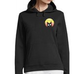 Sudadera Con Capucha Para Mujer gato negro vintage retro clair de lune logo bolsillo marca moda laTostadora