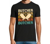 Camiseta Hombre Manga Corta retro vintage clasico carnicero carne laTostadora