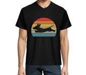 Camiseta Hombre Cuello Pico regalo retro del perro del amor del per laTostadora