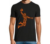 Camiseta Hombre Manga Corta Silueta Jugador De Baloncesto Collage NBA Basketball Deporte laTostadora