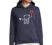 Sudadera Con Capucha Para Mujer Sudadera chica Franky loves you Diseño para fondos oscuros laTostadora