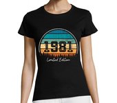 Camiseta Mujer Manga Corta vintage 1981 edición limitada retro laTostadora