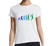 Camiseta Mujer Manga Corta jugando al pádel evolución de los jugadores de pádel vintage laTostadora