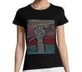 Camiseta Mujer Manga Corta tambores baquetas baterista laTostadora