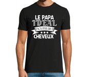 Camiseta Hombre Manga Corta el papá ideal no tiene don de pelo laTostadora