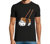 Camiseta Hombre Manga Corta Perro Bulldog Inglés Sushi laTostadora
