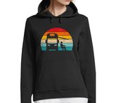 Sudadera Con Capucha Para Mujer Puesta De Sol Autocaravana Camper Van Caravana Camping Vintage laTostadora