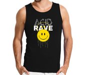 Camiseta Hombre Sin Mangas ácido rave sonrisa cara techno house laTostadora
