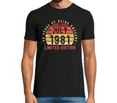 Camiseta Hombre Manga Corta julio 1981 retro laTostadora