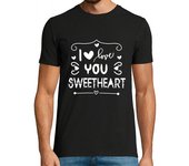 Camiseta Hombre Manga Corta TE QUIERO CARIÑO TIPOGRAFIA laTostadora