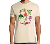 Camiseta Hombre Manga Corta Camiseta Hombre la carne es debil amigos veganos laTostadora