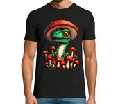 Camiseta Hombre Manga Corta velociraptor seta dinosaurio de jardín laTostadora