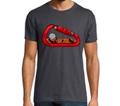 Camiseta Hombre Manga Corta Mosquetón Escalada Montañas Y Luna Deporte Montaña Naturaleza laTostadora