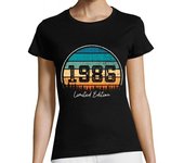 Camiseta Mujer Manga Corta vintage 1986 edición limitada retro laTostadora