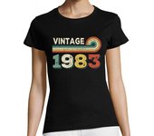 Camiseta Mujer Manga Corta vintage 1983 - cumpleaños 1983 laTostadora
