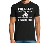 Camiseta Hombre Manga Corta parece que te escucho pero en mi cabeza hago trail running laTostadora