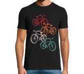 Camiseta Hombre Manga Corta bicicletas de colores laTostadora