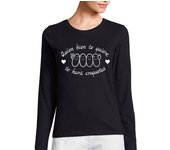 Camiseta Mujer Manga Larga Quien bien te quiere, te hará croquetas laTostadora