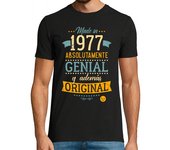 Camiseta Hombre Manga Corta Made in 1977 Absolutamente genial laTostadora