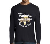 Camiseta Hombre Manga Larga tractores amigos y aperitivo laTostadora