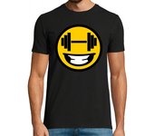 Camiseta Hombre Manga Corta emoticono pesas laTostadora