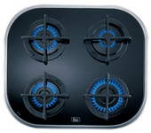 Placa de gas - Teka 10205083 CG.1 4G-AI-AL , 4 zonas, Gas butano, Polivalente, 59 cm, Negro
