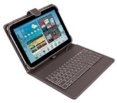 Funda con teclado - Silver HT 19160, Para tablet de hasta 11", Type C, Negro, Función soporte