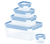 Pack Tupper - Tefal Clip&Close K3029012, 5 recipientes , 0.15 L-3.7 L, Plástico, Transparente