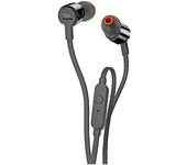 Auriculares de botón - JBL T210, De botón, Con cable, Micrófono, Control remoto, Negro