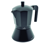 Cafetera tradicional - Jata Hogar CFI9, 9 tazas, Asa sólida, Apta inducción, Negro