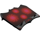 Soporte de refrigeración - Sveon Aero Gaming SGM520, 17.3", 4 ventiladores, LED, Negro