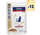 12 Unidades. Royal Canin Cat Veterinary Renal Beef Comida Húmeda Con Ternera Para Gato