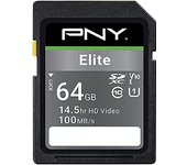 PNY Elite Memoria Flash 64 GB SDXC Clase 10 UHS-I - Tarjeta de Memoria (64 GB, SDXC, Clase 10, UHS-I, Class 1 (U1), Negro)