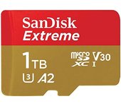 SanDisk 1TB Extreme tarjeta microSDXC + adaptador SD + RescuePro Deluxe hasta 190 MB/s con Clase A2 de rendimiento de las aplicaciones UHS-I Class 10 U3 V30