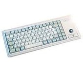 Cherry Compact Keyboard G84-4400, diseño francés, Teclado AZERTY, Teclado con Cable, Teclado mecánico, mecánica ML, trackball óptico Integrado más 2 Botones de ratón, Gris Claro