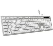 SUBBLIM Teclado Ergonómico con cable USB Plano Silencioso Plateado/Blanco Ergo