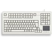 CHERRY TouchBoard G80-11900, disposición internacional, teclado QWERTY, teclado con cable, teclado mecánico, mecánica ML, touchpad integrado, ahorro de espacio, ergonómico, gris claro