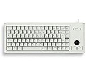 CHERRY G84-4400, Teclado Compacto con Trackball Integrado, Disposición US (QWERTY), Con Cable (Conexión PS/2), 2 Teclas de Ratón, Switches Mecánicos CHERRY ML, Gris