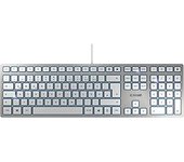 CHERRY KC 6000 Slim teclado USB Inglés de EE. UU. Plata, Blanco