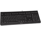 CHERRY KC 1000, Teclado con Cable, Distribución de Teclado Suizo (QWERTZ), Plug & Play a través de USB, Diseño Plano, Tecleo Silencioso, Negro