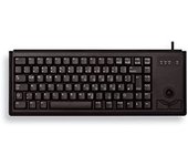 CHERRY G84-4400, Teclado Compacto con Trackball Integrado, EU-Layout (QWERTY), Con Cable (Conexión USB), 2 Teclas de Ratón, Switches Mecánicos CHERRY ML, Negro
