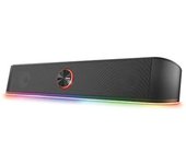 Trust Gaming Barra de Sonido con Iluminación RGB GXT 619 Thorne - Altavoces PC Gaming Estéreo 2.0, 12 W, Alimentación USB, 3,5 mm Jack, para PC, Ordenador Portátil, TV - Negro
