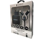 SUBBLIM SUB-CHG-1ZWC02 cargador de dispositivo móvil Universal Negro Corriente alterna Carga rápida Interior