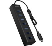 ICY BOX IB-HUB1700-C3 USB 3.2 Gen 1 (3.1 Gen 1) Type-C 5000 Mbit/s Negro
