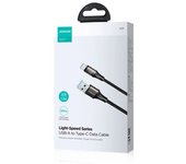 Joyroom SA25-AC6 Light-Speed Series 100W Cable de datos de carga rápida (USB-A a Tipo-C) 1.2m - Negro
