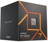 AMD Ryzen 7 7700 Procesador (tarjeta gráfica Radeon integrada, 8 núcleos/16 threads, 65W TDP, Socket AM5,40MB Caché, Reloj de aumento máx. hasta 5.3 GHz, con ventilador Wraith Prism)