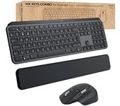 Logitech MX Keys Combo para empresas | Gen 2, teclado/ratón inalámbrico de tamaño completo, con apoyamano para teclado, Bluetooth, Logi Bolt, Clics Suaves, Windows/Mac/Chrome/Linux, QWERTY ESP - Gris