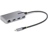 StarTech.com Hub USB-C de 3 Puertos USBA - USB 3.0 de 5Gbps - Alimentado por el Bus - Concentrador USB-C de 3 Puertos USB-A - Ladrón USB-C Portátil - Red Ethernet RJ45 Gigabit