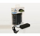 CoolBox FALCOONB90U - Cargador Portátil Universal 90W con 14 Puntas + USB, Selección Automática Voltaje Salida, 90W, 15V-24V, Indicador LED. Color Negro
